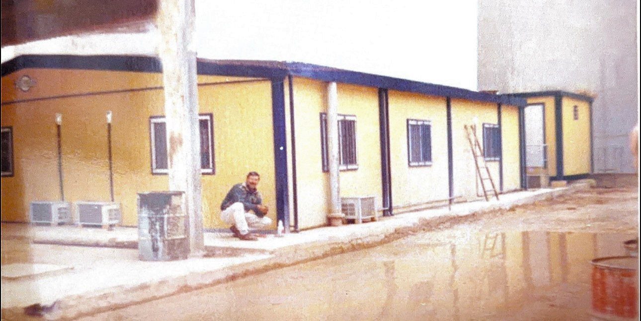 Prefabricated offices delivered for Polysius at Holcim Chekka in 1997